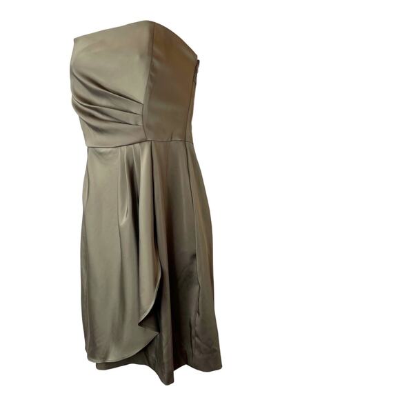 BANANA REPUBLIC Chiffon Cocktail Dress in Olive Green Size 6 - Picture 2 of 13